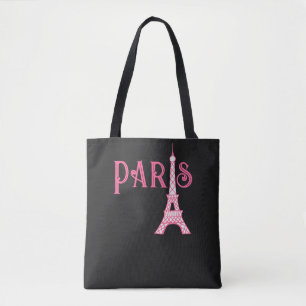 Sac fourre-tout tour Eiffel rose de Paris