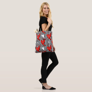 Sac fourre-tout tout-en-impression noir rouge Vale