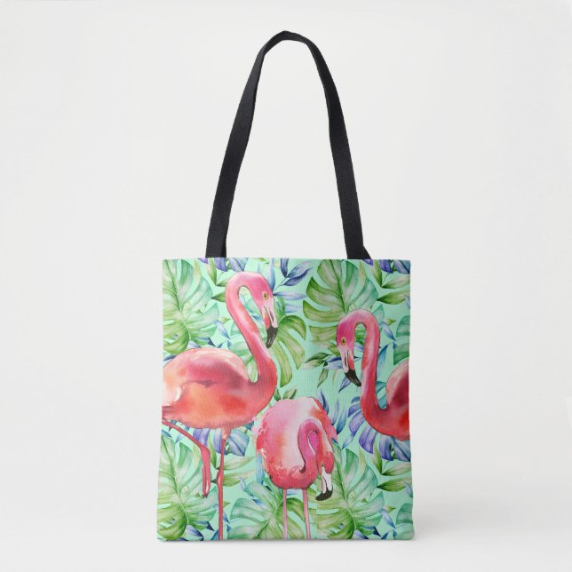 Sac fourre-tout tropical à Flamant rose rose de (Devant)