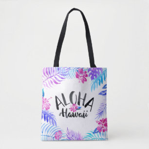 Sac fourre-tout tropical d'Hawaï   d'aquarelle