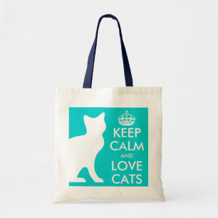 Sac fourre-tout turquoise Gardez votre calme et ai