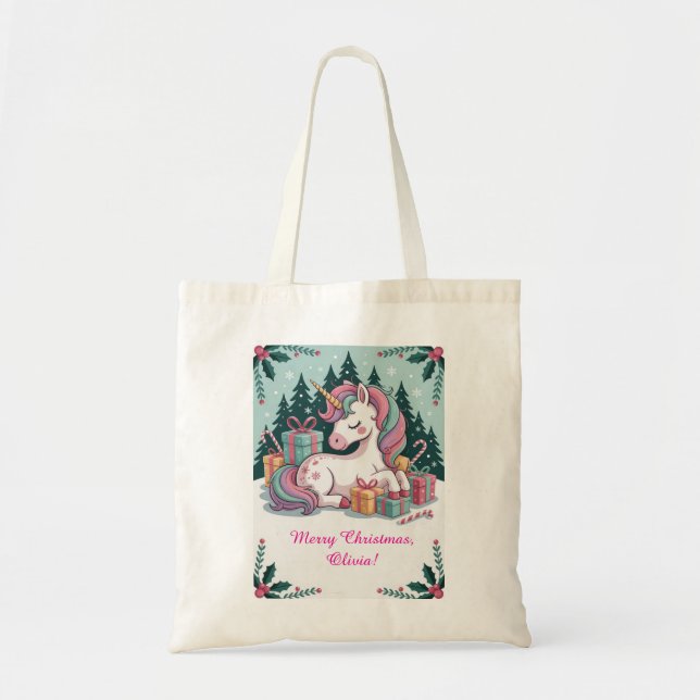 Sac fourre-tout Unicorne de Noël (Devant)