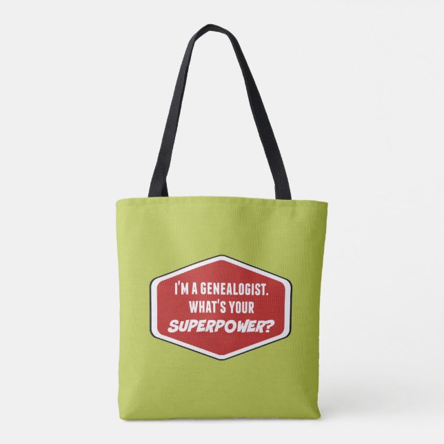 Sac fourre-tout vert personnalisé de superpuissanc (Dos)