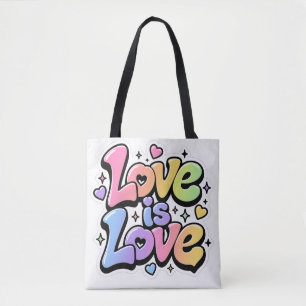 Sac fourre-tout vibrant Y2K arc-en-ciel graffiti L