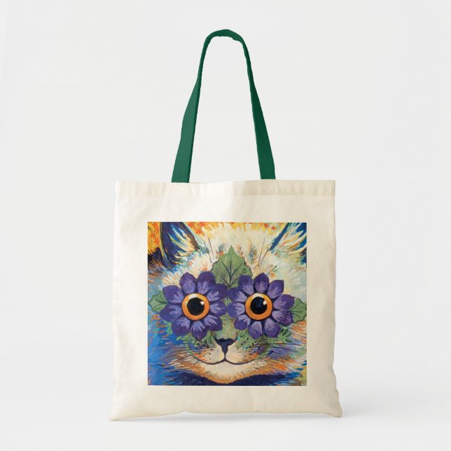 Sac fourre-tout vintage à art de chat de flower (Devant)