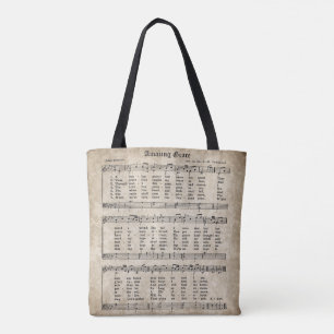 Sac fourre-tout vintage à musique d'hymne de grâ
