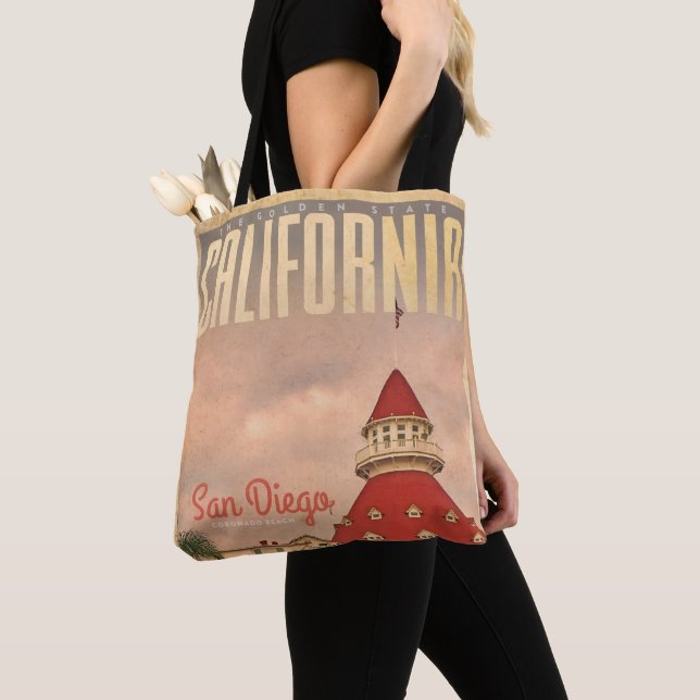 Sac fourre-tout Vintage Coronado Beach (De près)