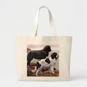 sac fourre-tout vintage peint de terre-neuve