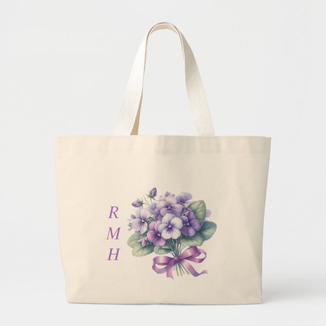 Sac fourre-tout violet personnalisé de février (Devant)
