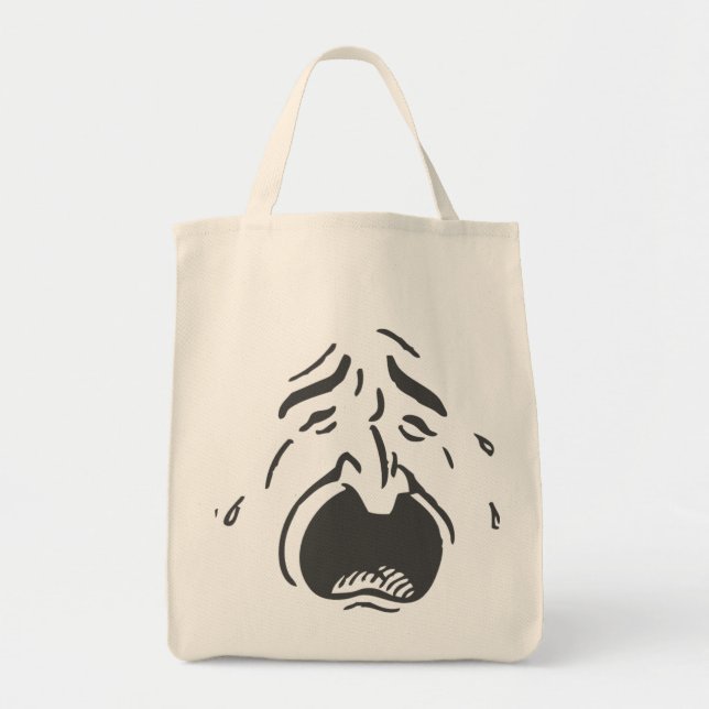 Sac fourre-tout Visage Expressif de pleurs (Devant)