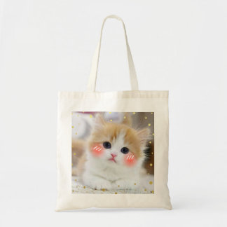 Sac fourre-tout visage rougissant de chaton mignon
