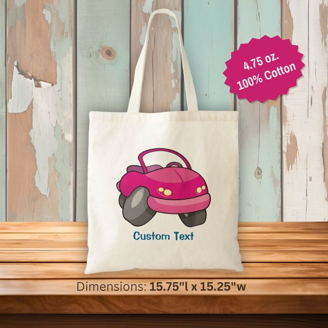 Sac fourre-tout voiture de dessin animé rose (Créateur téléchargé)
