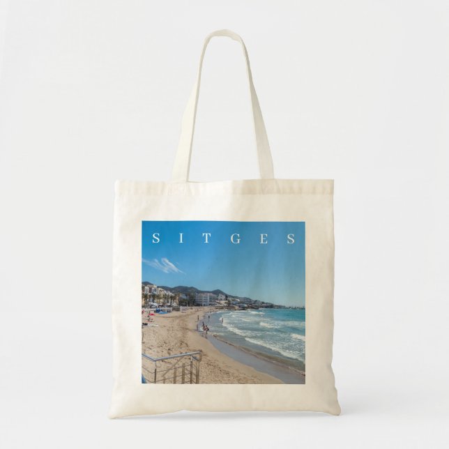 Sac fourre-tout vue plage de Sitges (Devant)
