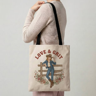 Sac fourre-tout Western Love & Grit Cadeau de cowg