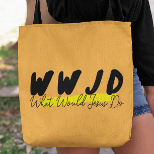Sac fourre-tout WWJD – Écriture gras noir et jaune