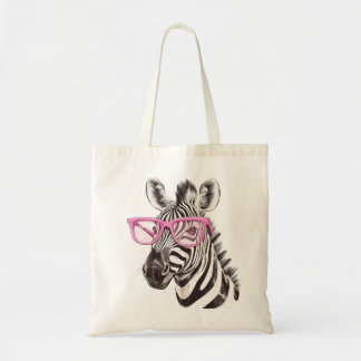Sac fourre-tout Zebra avec lunettes roses