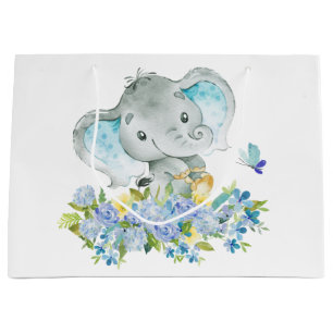 Sac gai de cadeau de baby shower d'éléphant