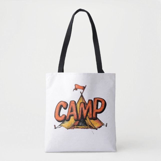 Sac graphique de camp d'été rétro (Devant)