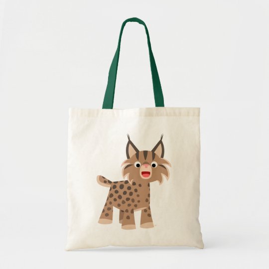 Sac heureux de Lynx de bande dessinée mignonne