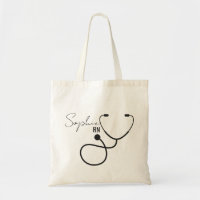 Sac infirmière personnalisé avec nom et stéthoscop