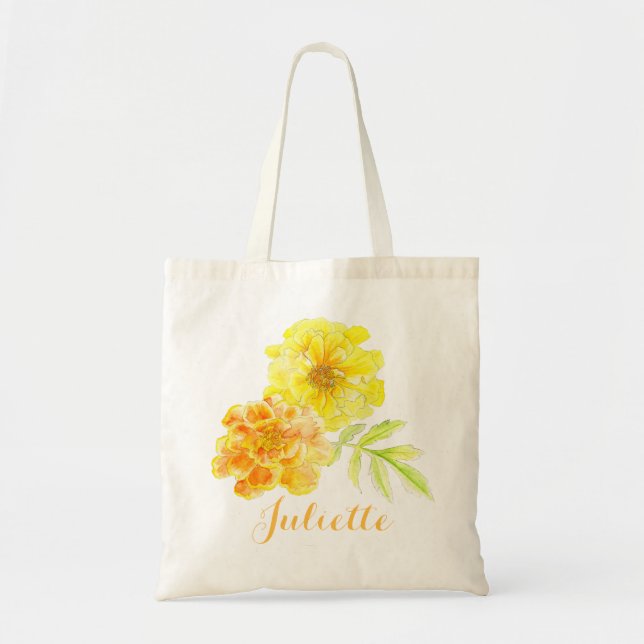 Sac jaune et orange de souci d'aquarelle de (Devant)