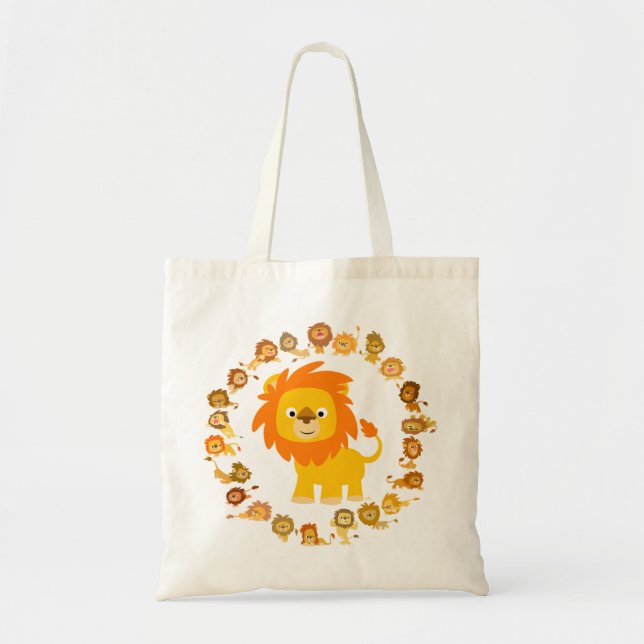Sac Mandala Lion Carton mignon (Devant)