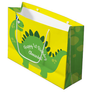 Sac mignon de cadeau d'anniversaire de dinosaure