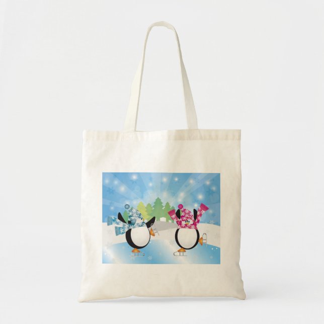 Sac mignon de patinage artistique de pingouins (Devant)