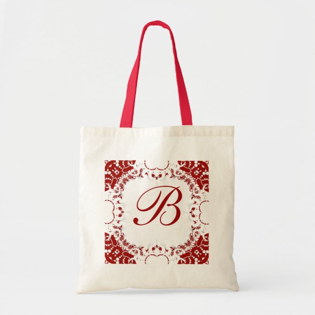 Sac Monogramme en dentelle blanche (Devant)