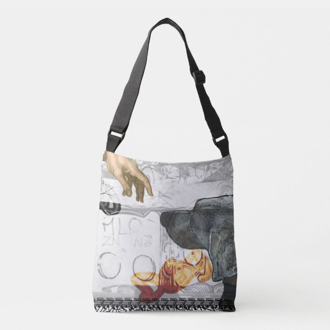 SAC MORTUAIRE CROISÉ À IMPRESSION DU CHIEN WEIM (Devant)