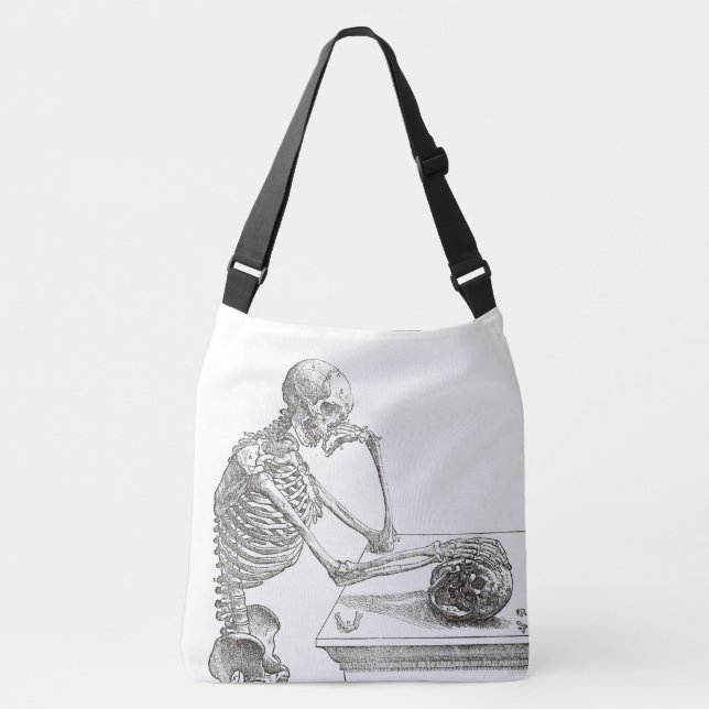 Sac mortuaire croisé squelettique mélancolique (Devant)