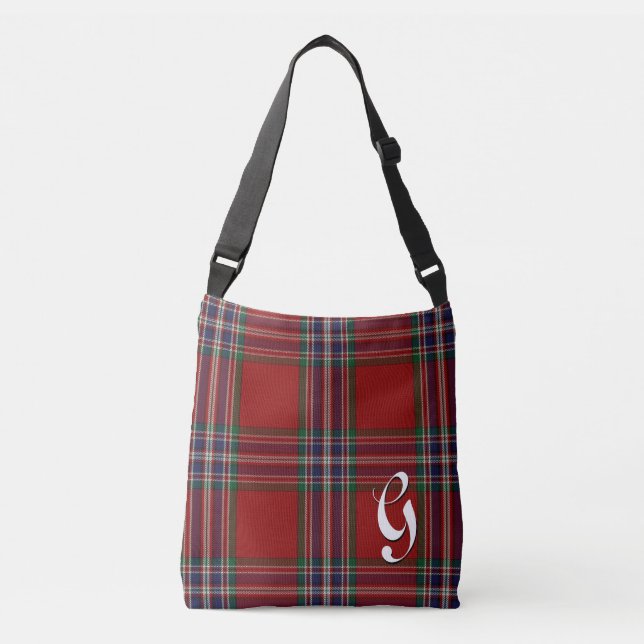 Sac mortuaire décoré d'un monogramme à plaid de (Devant)