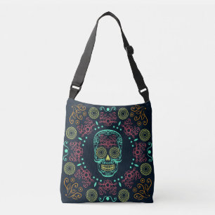 Sac mortuaire floral à crâne de Dia de los Muertos