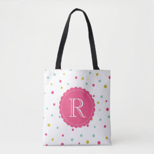 Sac Motif Monogramme Confetti aux points colorés