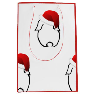 Sac moyen de cadeau de lapin de Père Noël