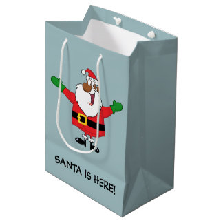 Sac noir de cadeau d'étreintes de Père Noël