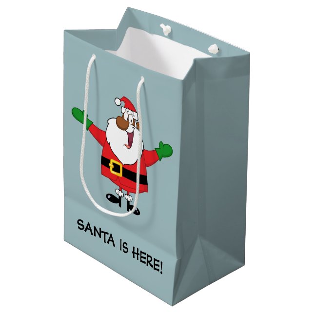 Sac noir de cadeau d'étreintes de Père Noël (Devant Angle)