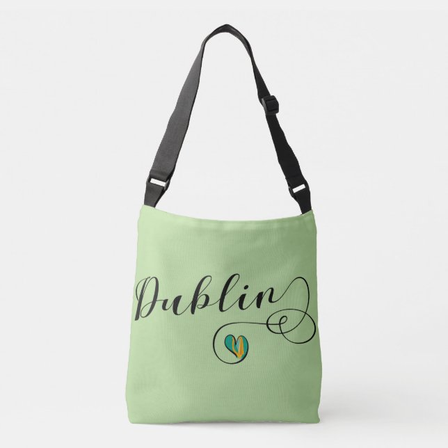 Sac personnalisable de coeur de Dublin, Irlandais (Devant)