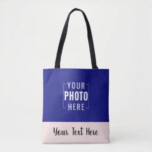 Sac personnalisé avec photo et texte à bordure ros