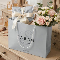 Sac personnalisé bleu poussiéreux pour demoiselle