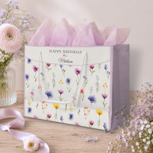 Sac personnalisé d'anniversaire de Prairie de Fleu