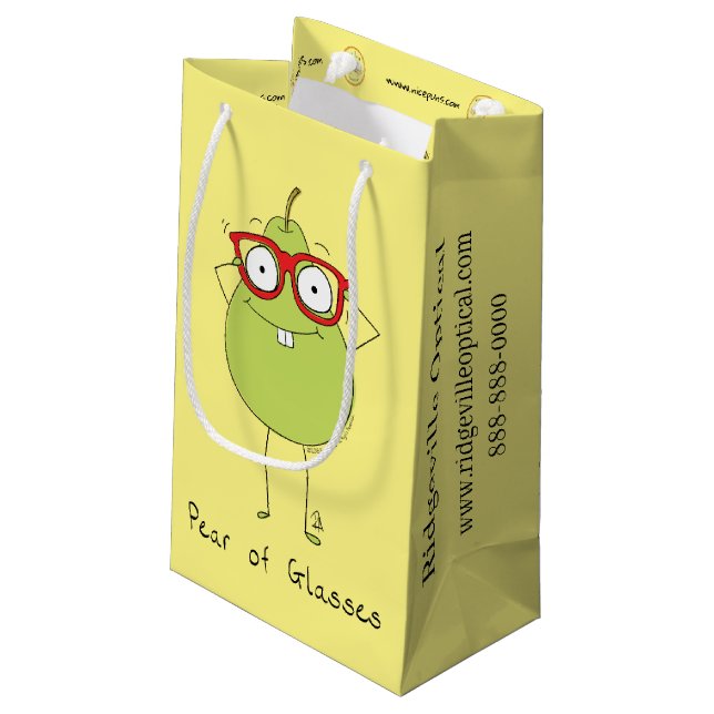 Sac personnalisé de lunettes en forme de poire pou (Dos Angle)