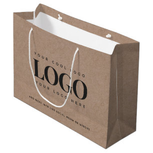 Sac personnalisé en papier kraft marron aspect ron