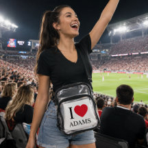 Sac personnalisé J'aime Prénom Nom Clair de Stade