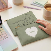 Sac personnalisé Labrador vert sauge pour maman de