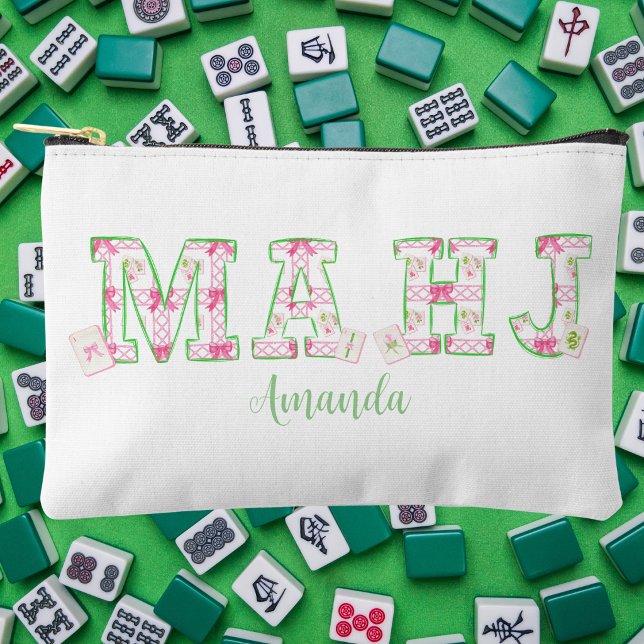 Sac personnalisé Mahjong prépa / Tuiles à arc rose (Créateur téléchargé)