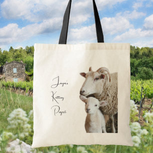Sac personnalisé pour projet de tricot avec mouton