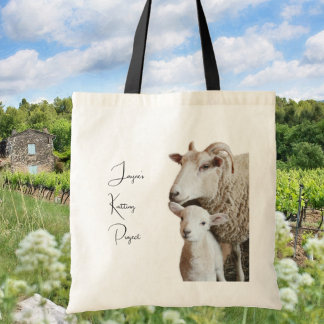Sac personnalisé pour projet de tricot avec mouton