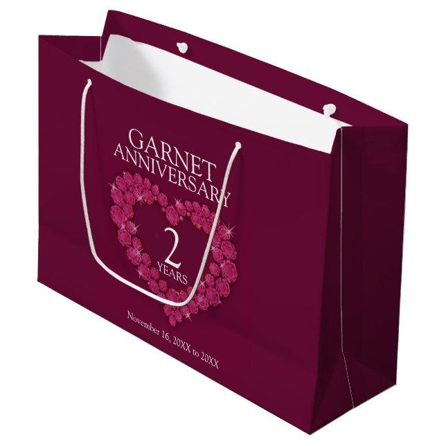 Sac photo de grenat 2e anniversaire mariage (Devant Angle)