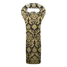 Motif élégant d'or et de damassé de noir